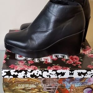Jeffery Campbell Wedge leather ankle boots